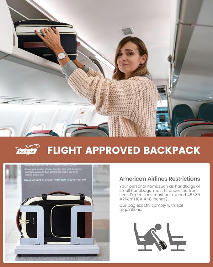 LOVEVOOK Travel Backpack For Women, 40L Carry On Backpack Flight Approved - Image 2