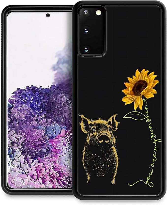 for Samsung Galaxy S20 Case, Pig Sunflower Yellow Sunshine Pattern Graphic by FKBRCL4U