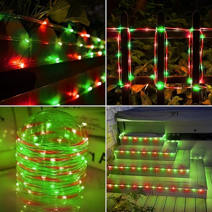 Solar Rope Lights, 66ft 200LED Solar String Lights, 8 Modes Waterproof Solar - Image 6