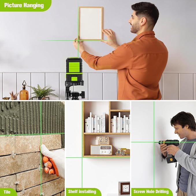 Laser Level with Tripod, 100 feet Green Cross Line Self Rotary Leveling Laser - Image 7