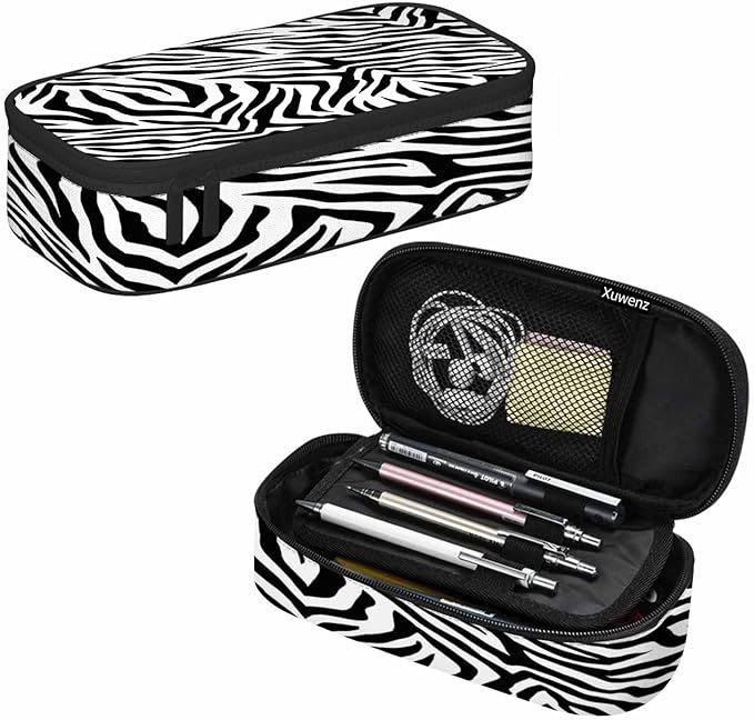 Black White Stripes Pencil Case Organizer Zebra Animal Skin Artwork Texture - Image 7