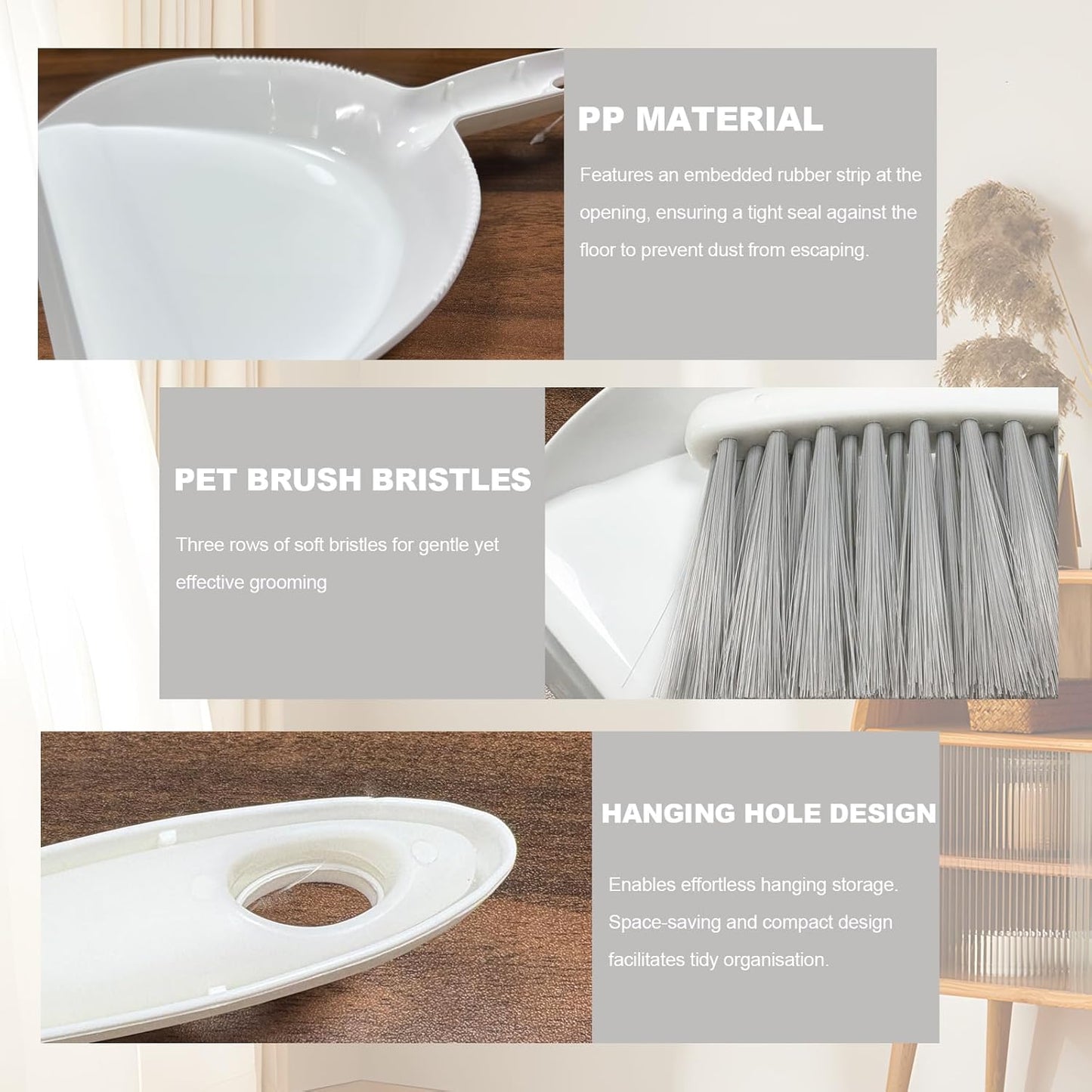 Mini Broom and Dustpan Set Small Dust pan & Brush Set Portable Cleaning Tools for Home Office RV Camping Learning (Blue)