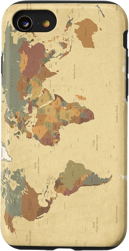 Globe Map Smartphone Cell Cover Gift World Map Pattern Phone Case by Unknown