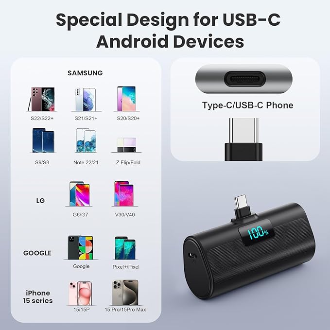 Portable Charger for iPhone 17/16/15 Series, Upgraded 5200mAh PD USB C Power - Image 2