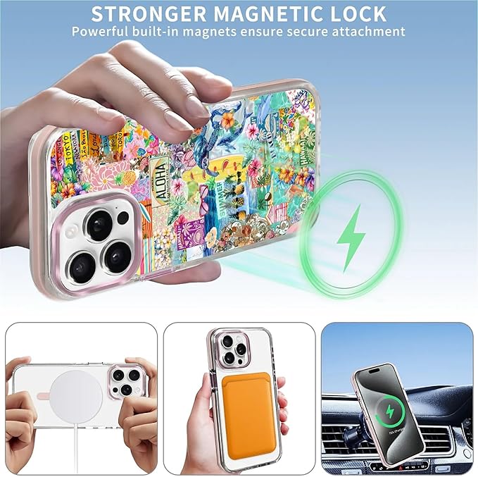 Case for iPhone 13 Pro Max, Hawaii Aloha Cover Coastal Beach Collage Phone Case - Image 3