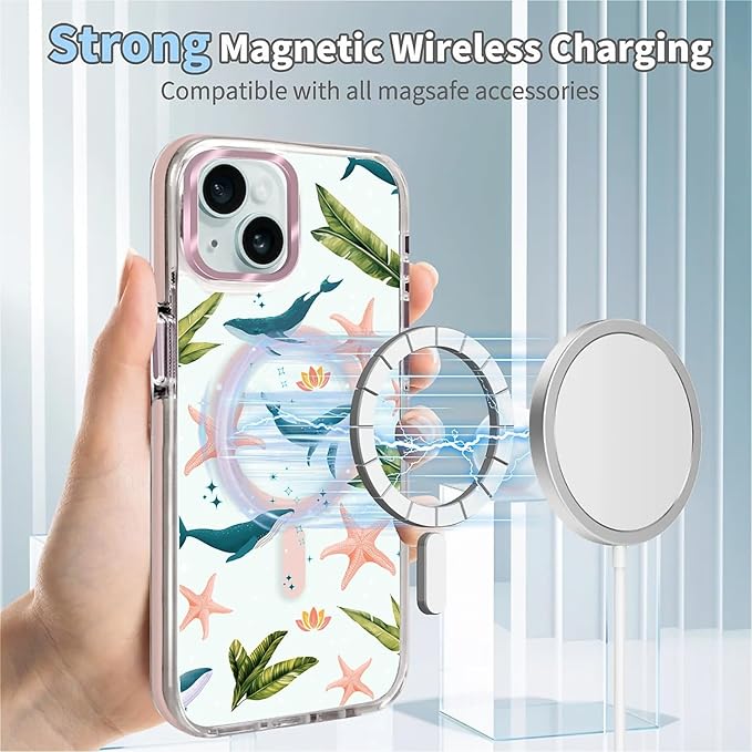 Case for iPhone 13/14, Sealife Whale Ocean Wildlife Clear Phone Case Design，for - Image 4