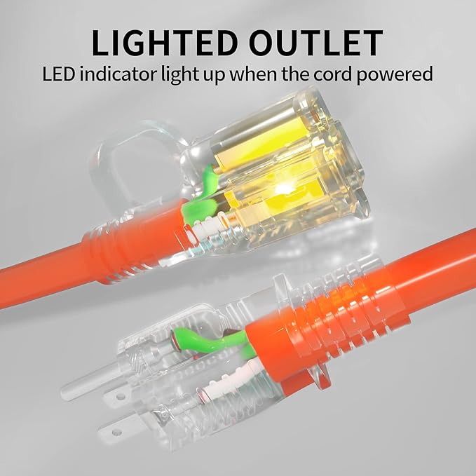 POWGRN 150 ft 12/3 Outdoor Extension Cord Waterproof Heavy Duty - Image 2