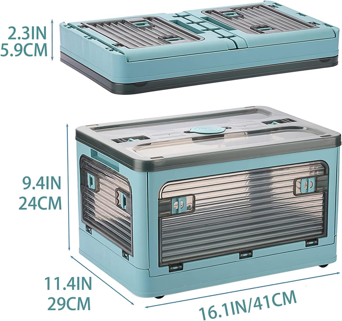 Collapsible Storage Bins,Storage Bins with Lids,Stackable 8.2Gal Folding Storage Box