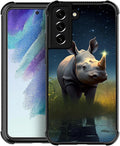 for Samsung Galaxy S21 FE Case, Rhino Water Marshes Pattern Graphic Design Girl by FKBRCL4U