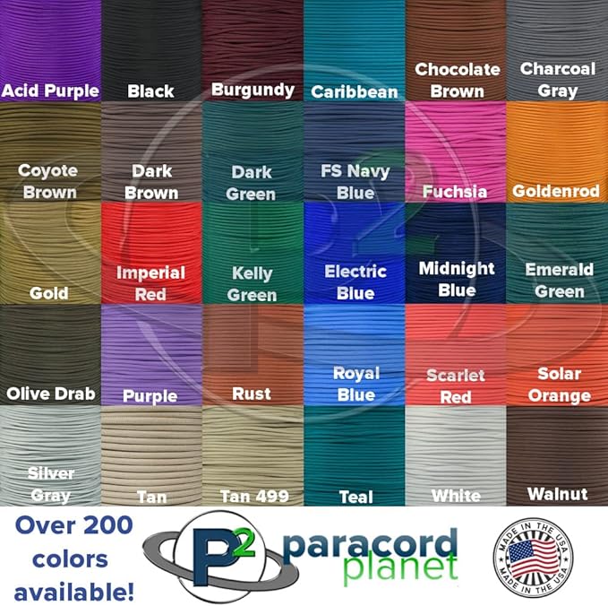 Paracord Planet Genuine Type III 550lb Paracord – Nylon Cord in Solid, and - Image 5