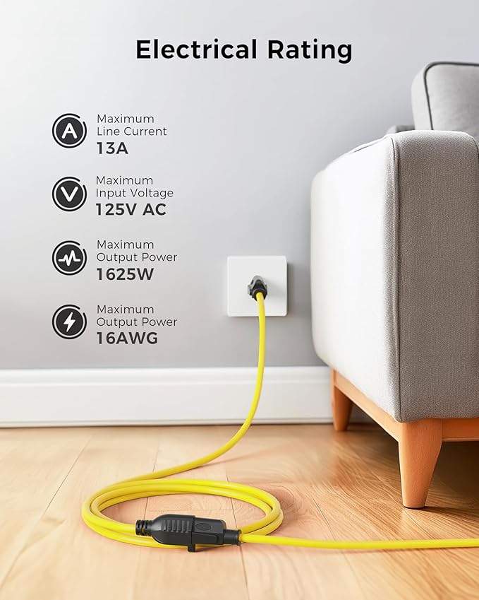 Cable Matters 2-Pack 16 AWG Heavy Duty 13A Power Extension Cord - 10ft - Image 2