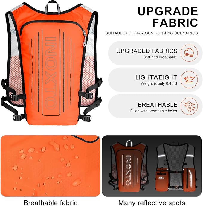 INOXTO Running Hydration Vest Backpack, Lightweight Insulated Pack - Image 2
