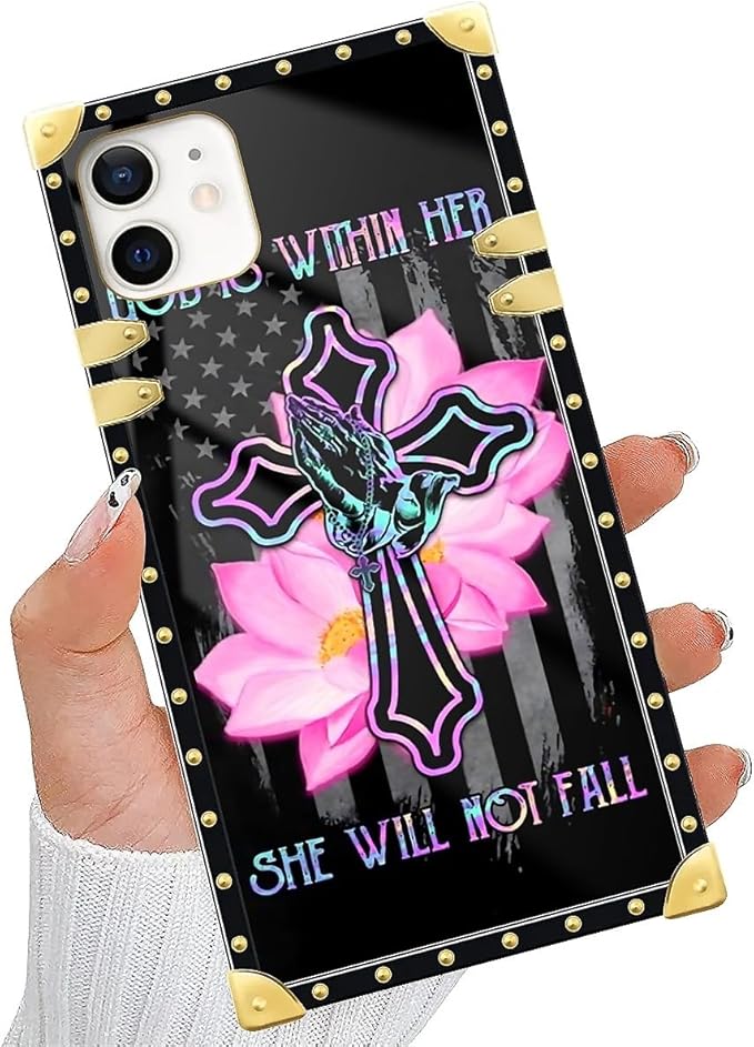 Compatible with iPhone 11 Case, Praying Cross Hands Luxury Golden Decoration - Image 5