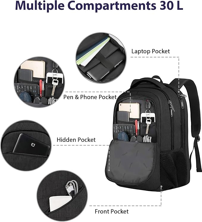 MATEIN 17 Inch Work Laptop Backpack, Large College Computer Bookbag - Image 5