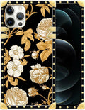 Compatible with iPhone 12 Pro Max Case, Blooming Rose Golden Flower Luxury by Unknown