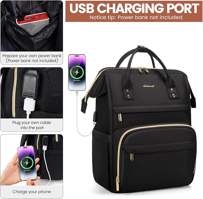 LOVEVOOK Laptop Backpack for Women, 17 Inch Professional Womens Travel Backpack - Image 4