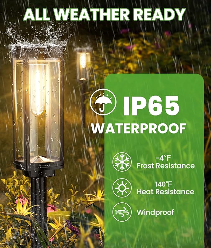 BITPOTT Bright Solar Lights Outdoor 6 Pack, Solar Pathway Lights Waterproof IP65 - Image 5