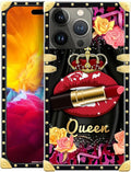 Compatible with iPhone 15 Pro Case, Queen Lip Crown Leopard Print Luxury Golden by Unknown