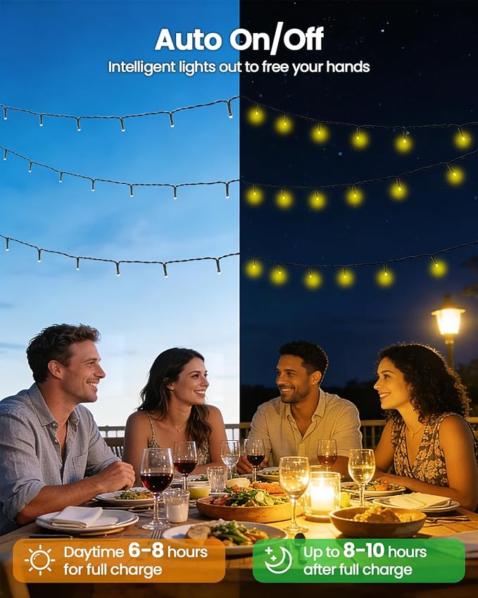 OZS 4 Pack 320LED Solar String Lights - Image 2
