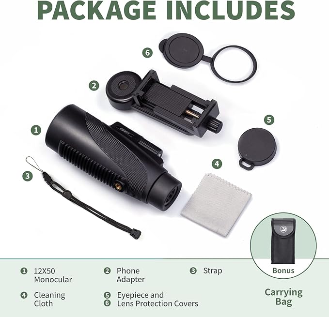 Gosky Titan 12X50 Monocular Telescope - Image 8