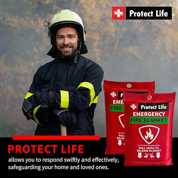 Protect Life Saving Emergency Fire Blankets 2 Pack - Image 9