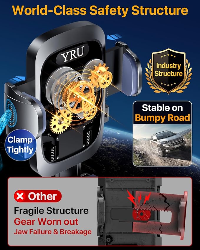 YRU Car Phone Holder Mount Dashboard Cell Phone Holder - Image 3