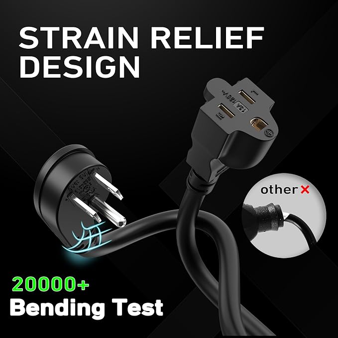 LUCKY TL Indoor Outdoor Extension Cord, 16/3 Gauge Black Short Extension Cord - Image 2