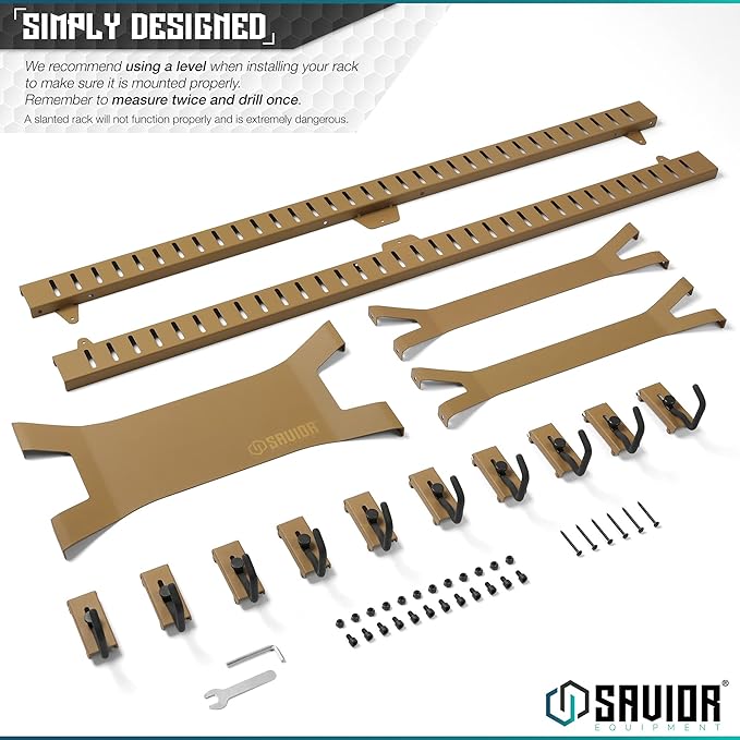 Savior Equipment Horizontal Steel Wall Mount Firearm Rifle Display Rack - Image 6