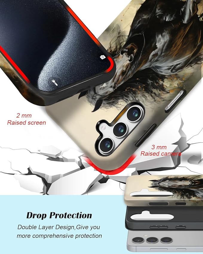 Compatible for Samsung Galaxy S25 5G Case, Dual Layer Heavy Duty 2 in 1 - Image 3