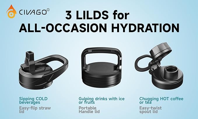 CIVAGO 40 oz Insulated Water Bottle - Image 2