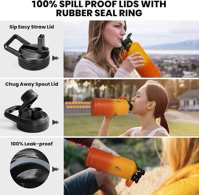 RAYMYLO Insulated Water Bottle 87 oz, Triple Wall Vacuum Stainless Steel - Image 3