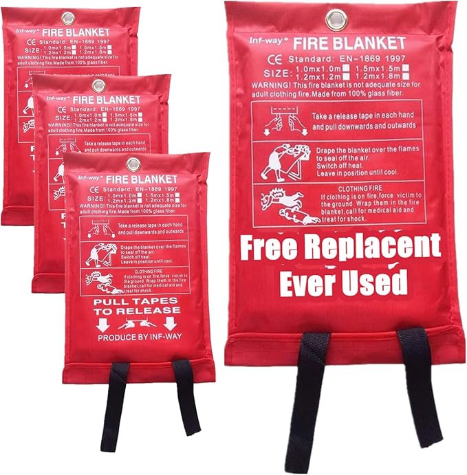 Inf-way Fire Blanket, 39.3''*39.3'' Fiberglass Fire Flame Retardent Emergency by Inf-wayFocusonPersonalProtectiveProducts