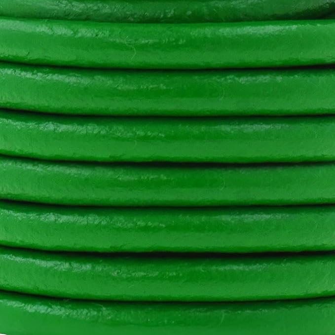 Mandala Crafts Round Genuine Green Leather Cord - Image 3