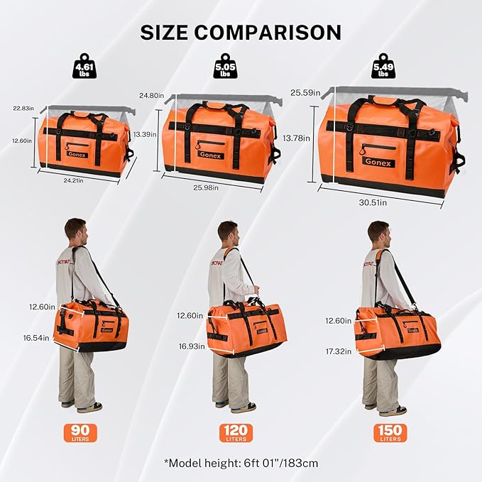 Gonex Waterproof Duffel Bag, 90L Heavy Duty Dry Duffle Bag - Image 2