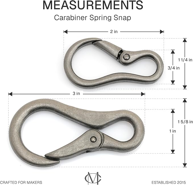 CRAFTMEMORE 2pcs 2 Inches Carabiner Spring Snap Hook Paracord Camping Keychain - Image 5