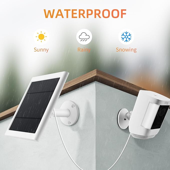 4 Pack IP65 Solar Panel for Rings Camera, 4W Solar Charger Compatible - Image 4