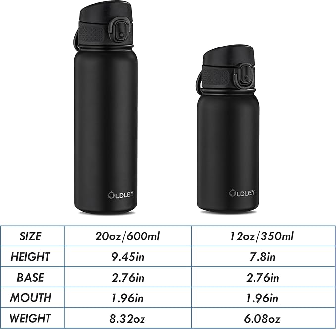 OLDLEY 20 Oz Insulated Stainless Steel Water Bottle - Image 4