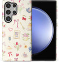 for Samsung Galaxy S24 Ultra Case, HL2 Aesthetic Bow Preppy Collage Hybrid 2 by Unknown