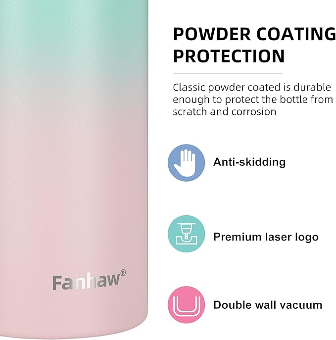 Fanhaw 24 oz Insulated Stainless Steel Water Bottle - Image 4