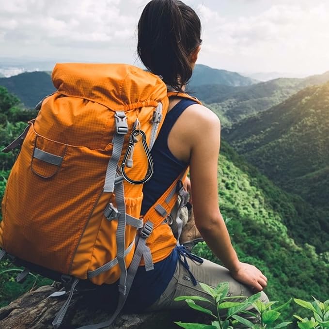 Carabiner Caribeaner Clip, Extra Large 4" Aluminum Carabeaner Keychain Hook - Image 6