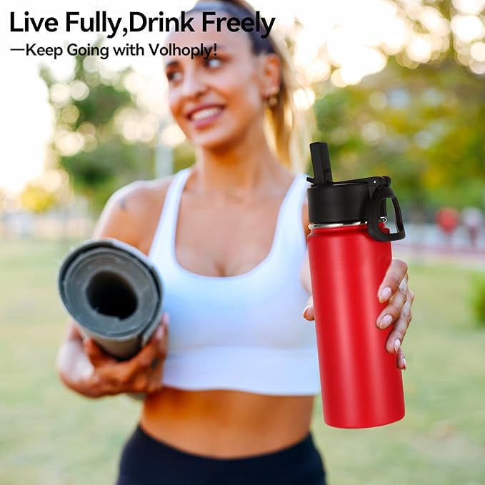 Volhoply 18oz Insulated Water Bottle Bulk 4 Pack, Kids Stainless Steel Water - Image 7