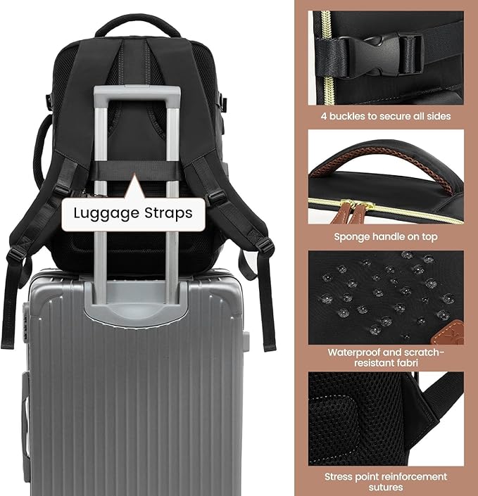 LOVEVOOK 50L Travel Backpack Carry On Airline Approved, Large Backpack - Image 7