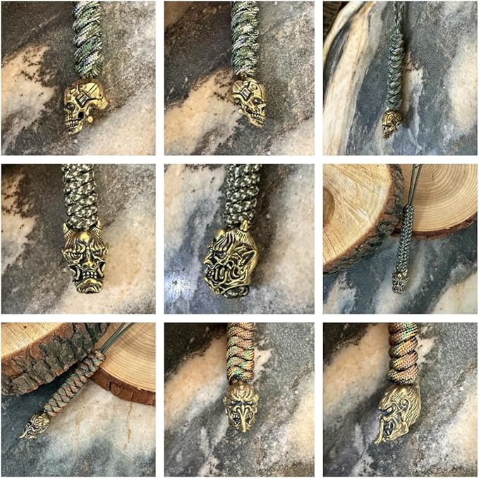 Handmade Lanyards with Brass Beads – Paracord 550 Survival Gear Leash - Image 5