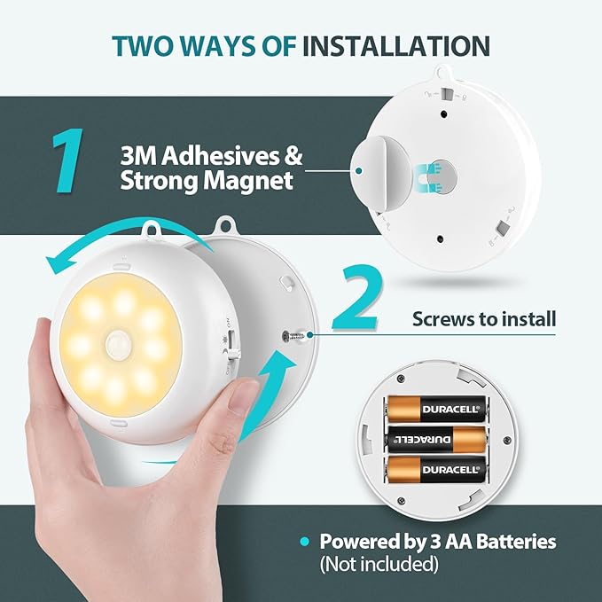 Reoshine Motion Sensor Light Indoor AA Battery Operated, Under Cabinet Lighting - Image 5