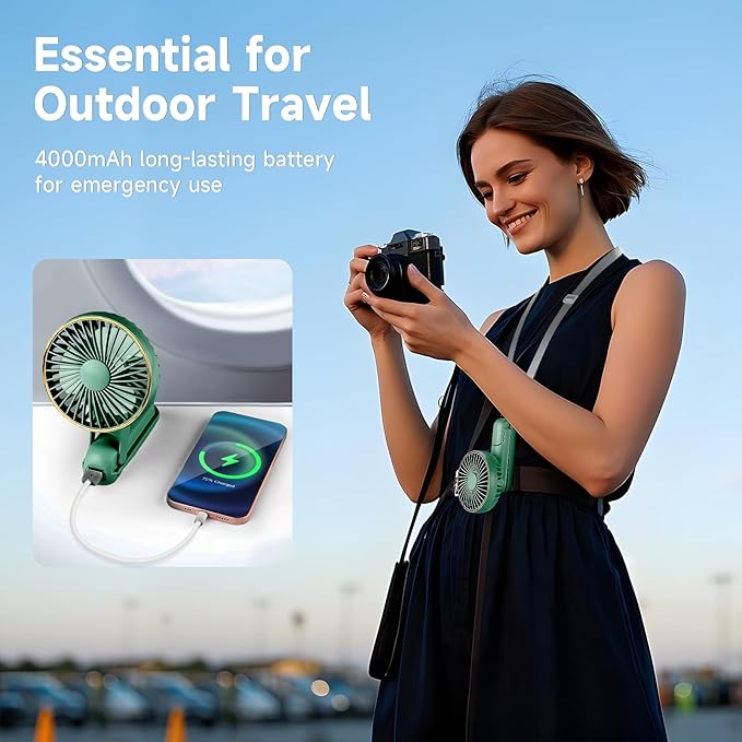 Portable Handheld Fan, 180° Foldable Personal Fan, USB Rechargeable Mini Hand - Image 4