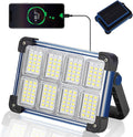 120W Solar Rechargeable Work Light, 144 LED Portable Flood Light by YXQUA