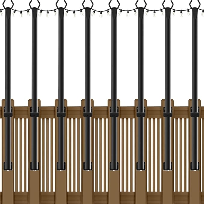 NUERPO 8 Pack String Light Poles, 5Ft Metal Poles by NUERPO