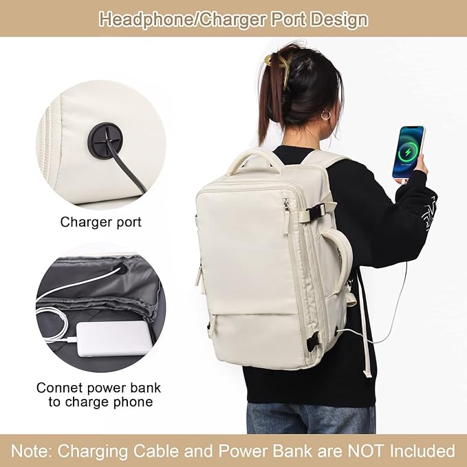 Sinaliy Travel Backpack for Women, Expandable 40L Carry on Flight Approved - Image 8