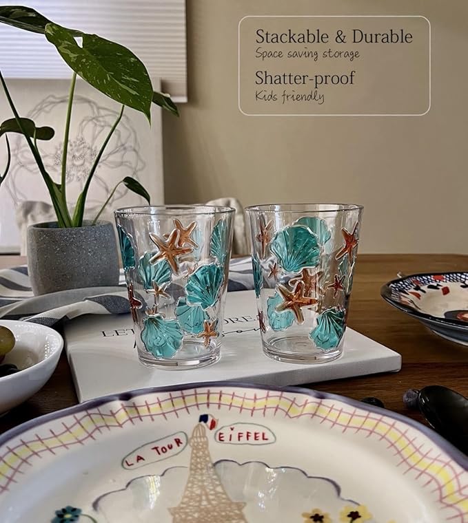 KLIFA- HAWAII series- 15.2 & 20.9 ounce, Sea World Acrylic Drinking Glasses - Image 4
