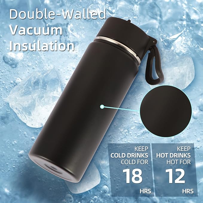 Volhoply 18oz Insulated Water Bottle Bulk 4 Pack, Kids Stainless Steel Water - Image 2